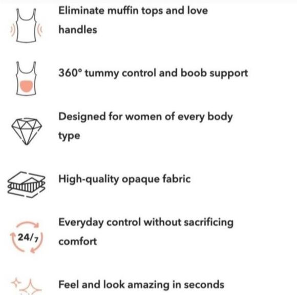 NWT Empetua Shapermint Shaper Cami Black Shapewear Size M Medium - Picture 7 of 7